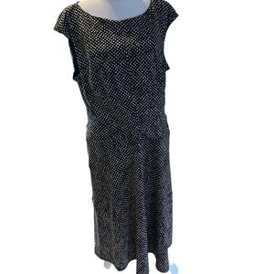 NWT Chaps midi black colonial polka dot dress size xl